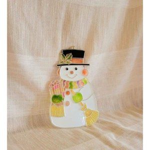 Vintage Snowman Light Catcher Stained Glass